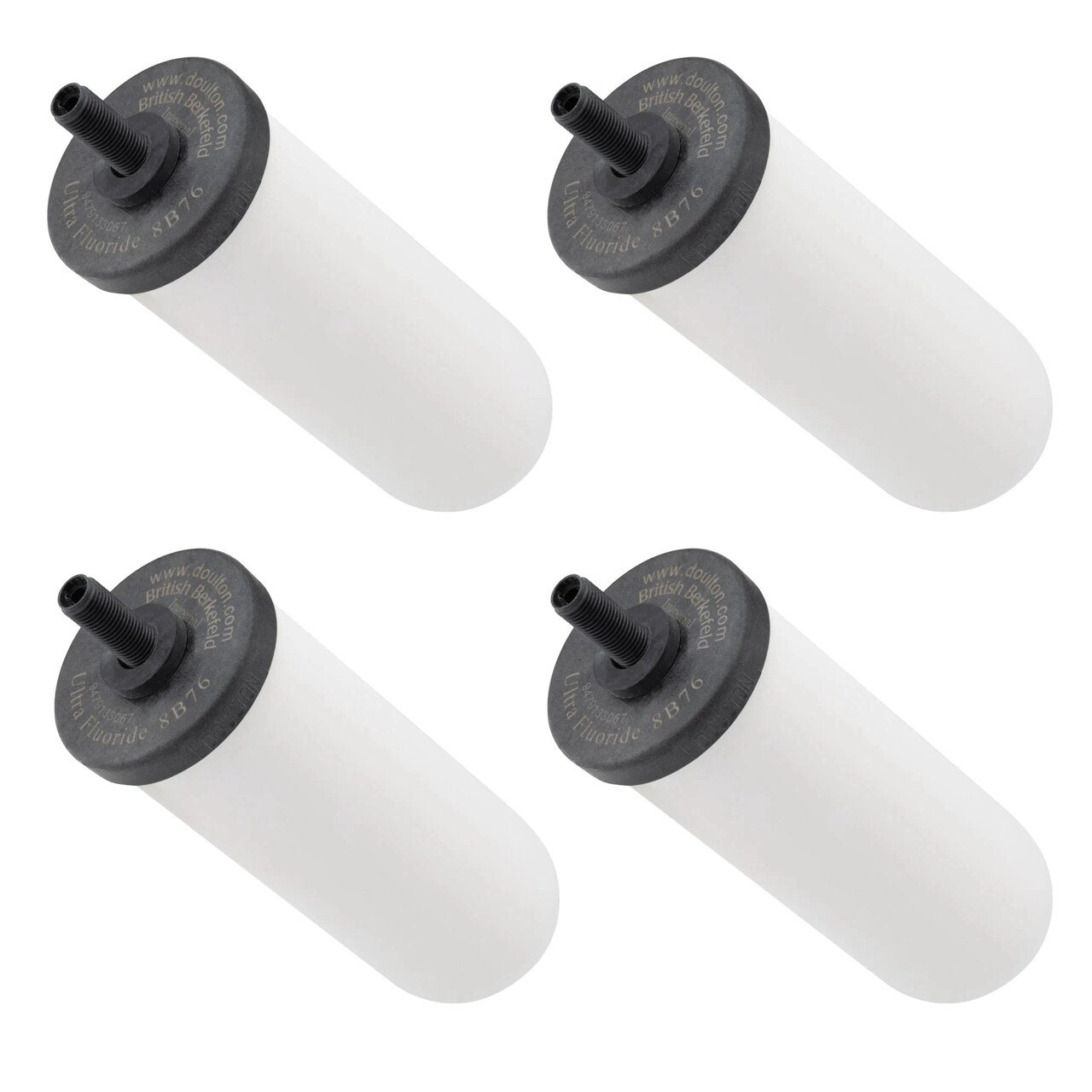 British Berkefeld Doulton Ultra Fluoride Ceramic Drinking Water Filter Cartridge W9120133 for All Gravity Water Filter Systems, Pack of 4